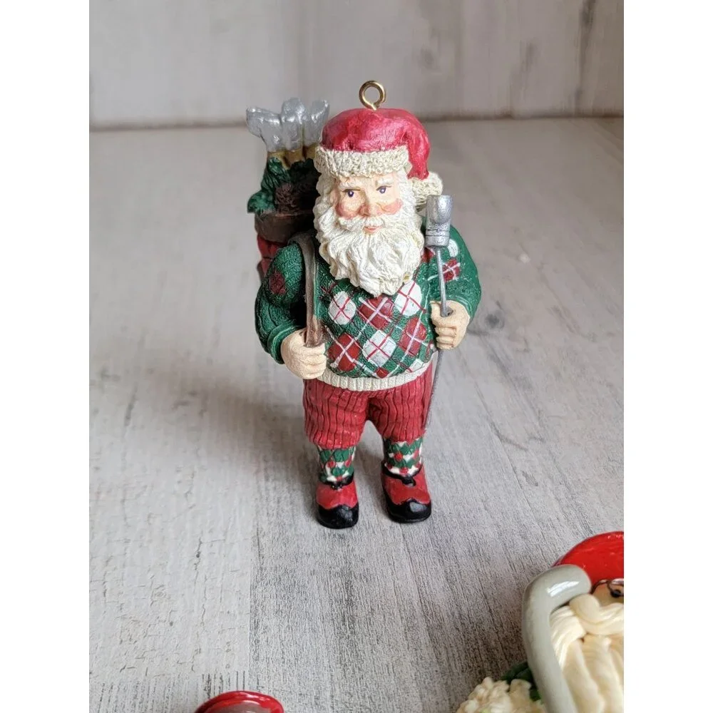 Golf santa claus bear Variety golfing club set ornament‎ Xmas